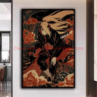Naruto Poster Kakashi Sasuke Itachi Uchiha Akatsuki Anime Character Ukiyo-e Oil Painting Modern Home Decoration Aesthetic Gift