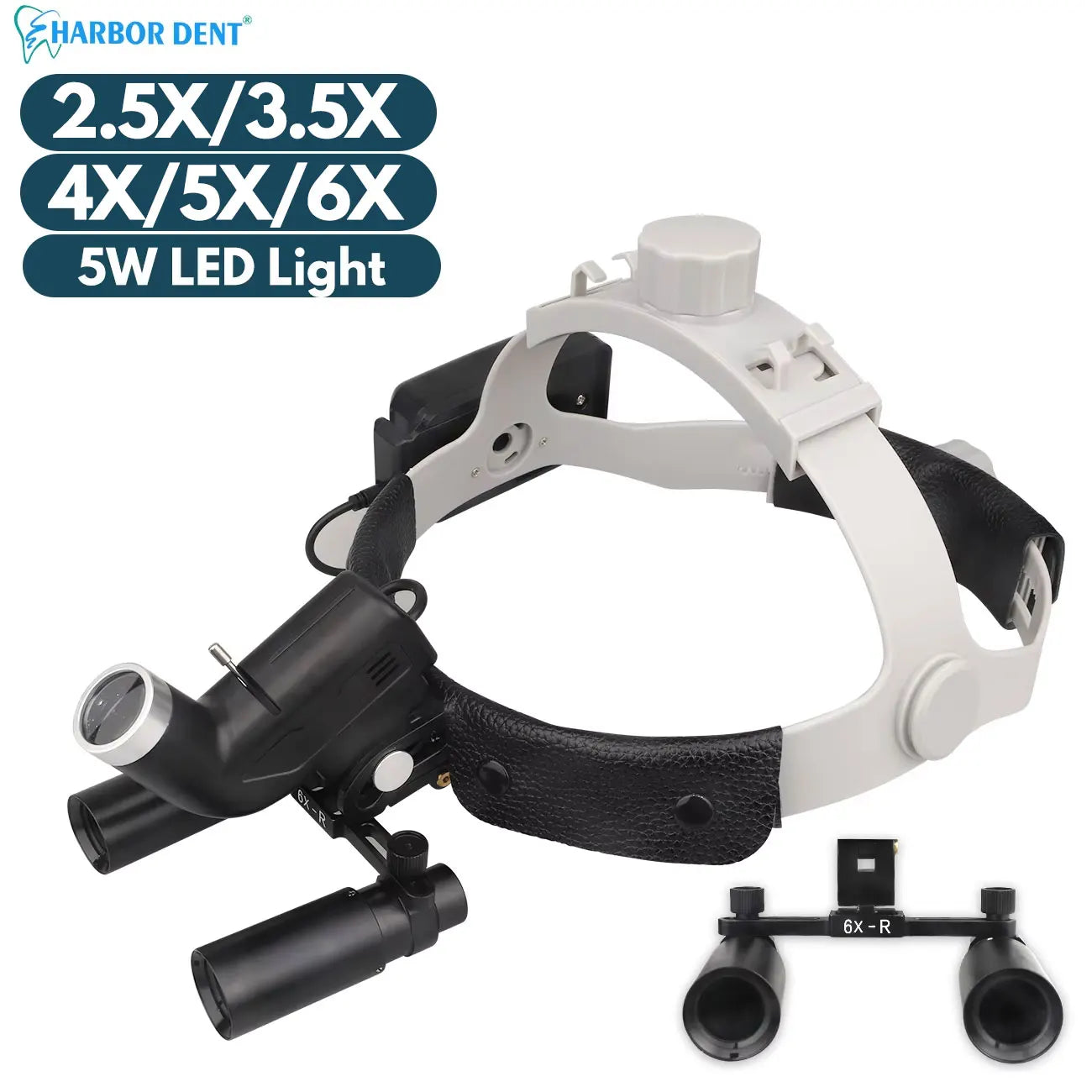 5W Headlight Wireless Surgical Magnifying Glass 2.5X 4X 5X 6X Binocular Head Magnifier High Power Dental Loupes LED Head Light