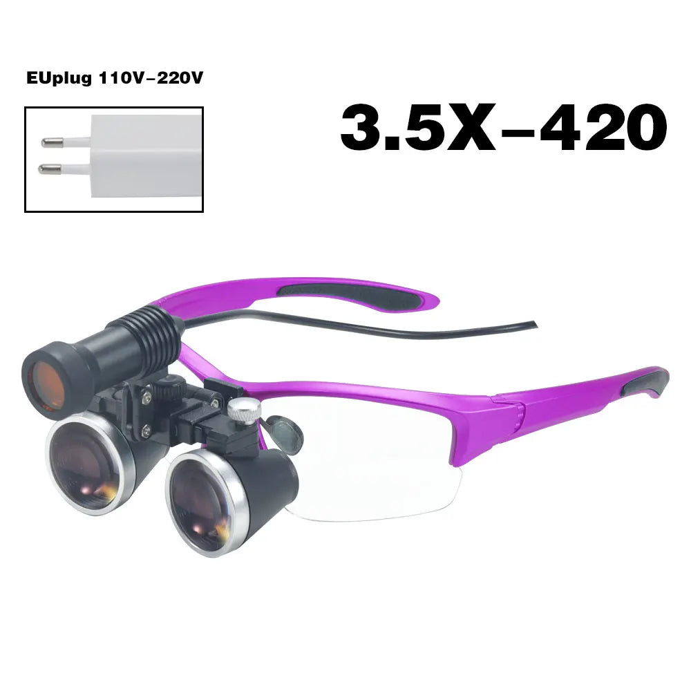 Dental Magnifier with LED Headlight Optical Dental Loupes for Dentist Binocular Magnifying Glasses with Headlamp for Surgery