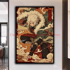 Naruto Poster Kakashi Sasuke Itachi Uchiha Akatsuki Anime Character Ukiyo-e Oil Painting Modern Home Decoration Aesthetic Gift