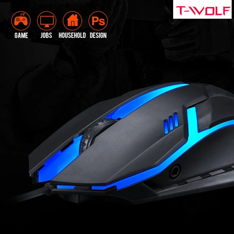 USB Wired Colorful Light Gaming Mouse Luminous Glowing Office Mice Universal For Laptop Desktop PC Student Men Women