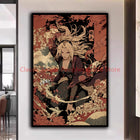 Naruto Poster Kakashi Sasuke Itachi Uchiha Akatsuki Anime Character Ukiyo-e Oil Painting Modern Home Decoration Aesthetic Gift