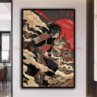 Naruto Poster Kakashi Sasuke Itachi Uchiha Akatsuki Anime Character Ukiyo-e Oil Painting Modern Home Decoration Aesthetic Gift
