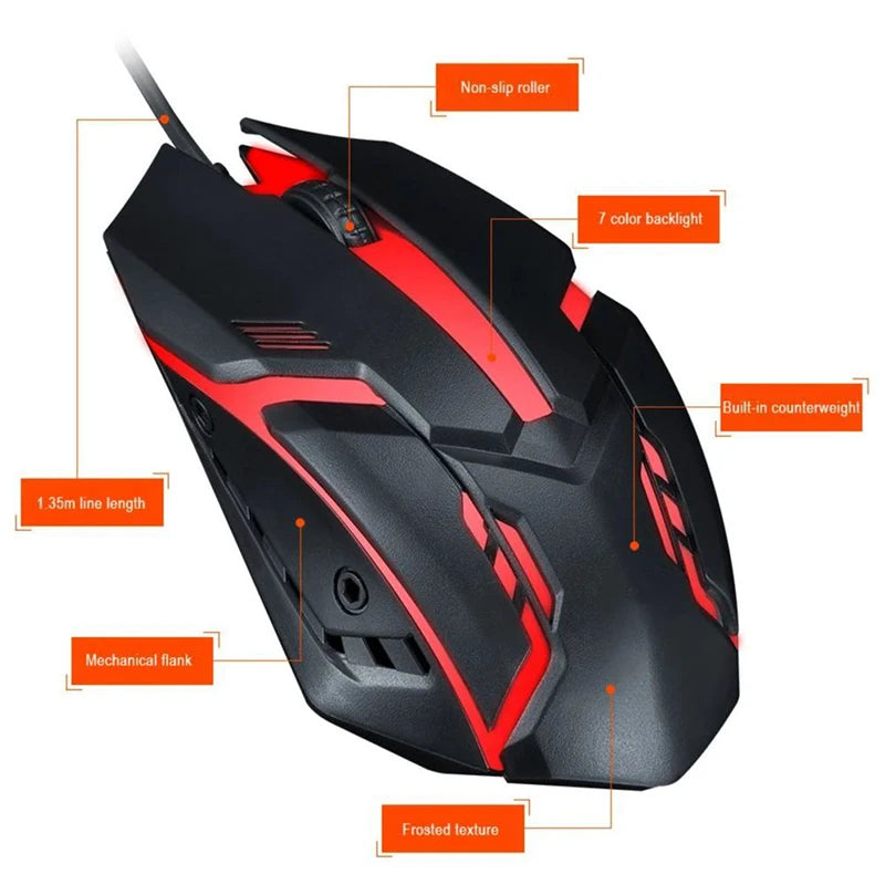 V1 Wired Mouse USB Gaming Luminous Computer Laptop Home Office Mouse