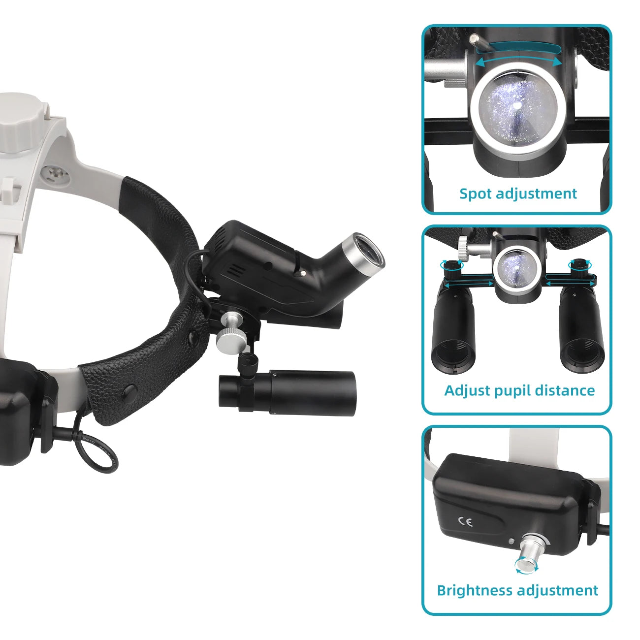 5W Headlight Wireless Surgical Magnifying Glass 2.5X 4X 5X 6X Binocular Head Magnifier High Power Dental Loupes LED Head Light