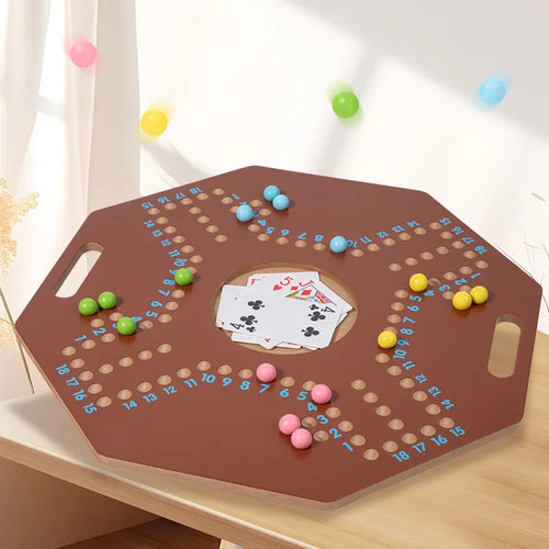 Arabic Jackaroo Board Game Sturdy Wood Tabletop Strategy Games for 4 Players Walnut Color Family Party Travel Toy