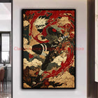 Naruto Poster Kakashi Sasuke Itachi Uchiha Akatsuki Anime Character Ukiyo-e Oil Painting Modern Home Decoration Aesthetic Gift
