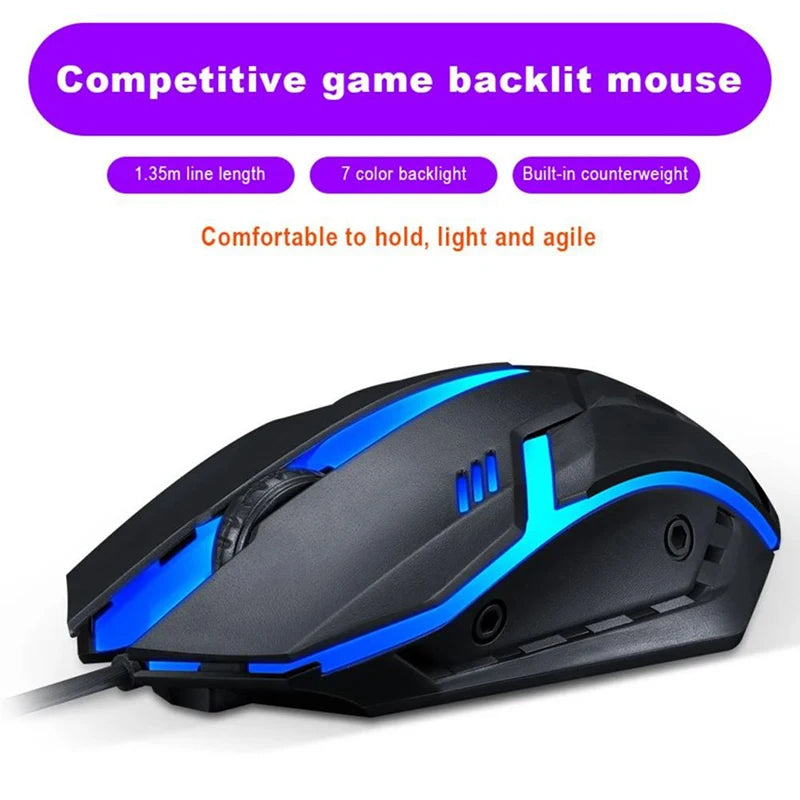 V1 Wired Mouse USB Gaming Luminous Computer Laptop Home Office Mouse