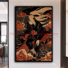 Naruto Poster Kakashi Sasuke Itachi Uchiha Akatsuki Anime Character Ukiyo-e Oil Painting Modern Home Decoration Aesthetic Gift