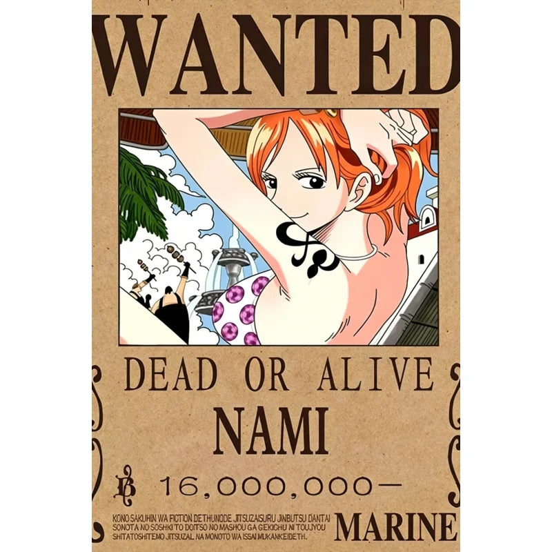 One Piece Wanted Poster Canvas Painting Print Picture Wall Art Bounty Anime Wall Bedroom Mural Luffy Zoro  Living Home Decor