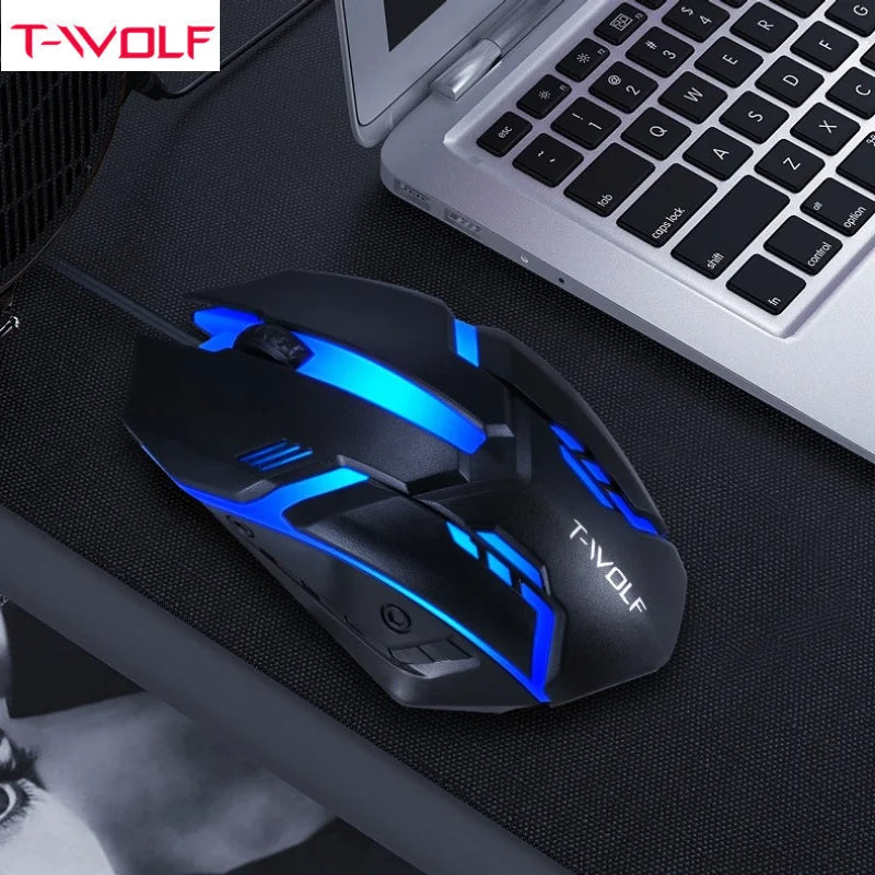USB Wired Colorful Light Gaming Mouse Luminous Glowing Office Mice Universal For Laptop Desktop PC Student Men Women
