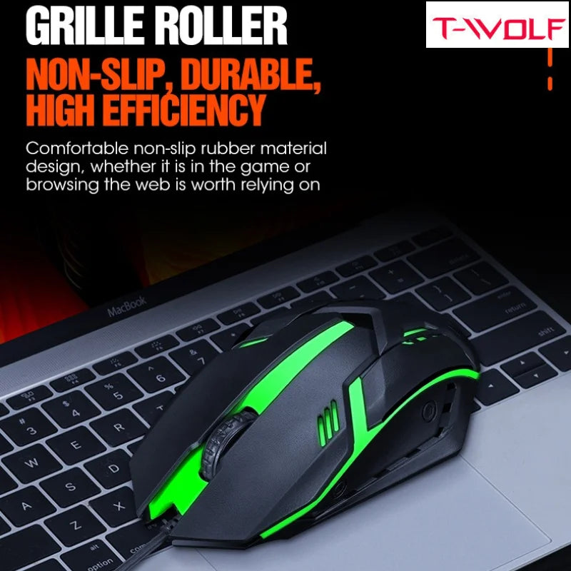 USB Wired Colorful Light Gaming Mouse Luminous Glowing Office Mice Universal For Laptop Desktop PC Student Men Women