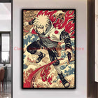Naruto Poster Kakashi Sasuke Itachi Uchiha Akatsuki Anime Character Ukiyo-e Oil Painting Modern Home Decoration Aesthetic Gift