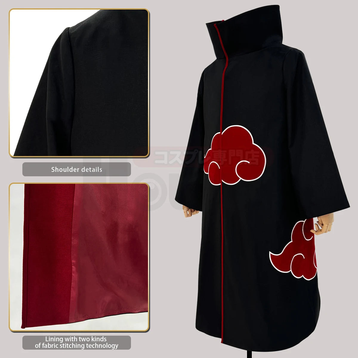 HOLOUN Uchiha Itachi Sasuke Anime Cosplay Costume Embroidery Hawk Team Cloak Pain Konan Sasori Halloween Christmas S-2XL
