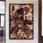 Naruto Poster Kakashi Sasuke Itachi Uchiha Akatsuki Anime Character Ukiyo-e Oil Painting Modern Home Decoration Aesthetic Gift