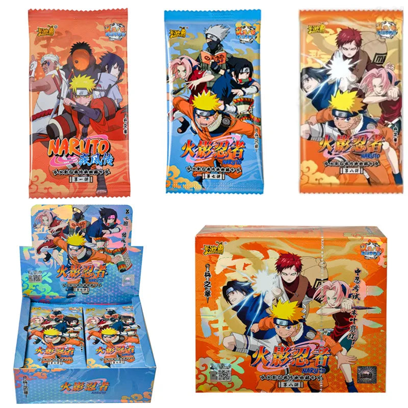 KAYOU Original Naruto Cards Uzumaki Sasuke Ninja Game Collection Rare Cards Box Flash Card KaYou Naruto Box Toys Gift