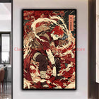 Naruto Poster Kakashi Sasuke Itachi Uchiha Akatsuki Anime Character Ukiyo-e Oil Painting Modern Home Decoration Aesthetic Gift