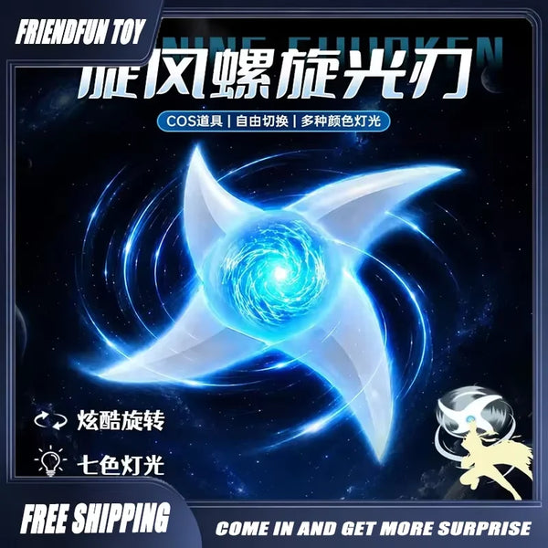 Anime Naruto Rasenshuriken LED Light Spinning Toy 7 Colors Changing Luminous Shuriken Cosplay Prop Fidget Stress Relief Toy Gift